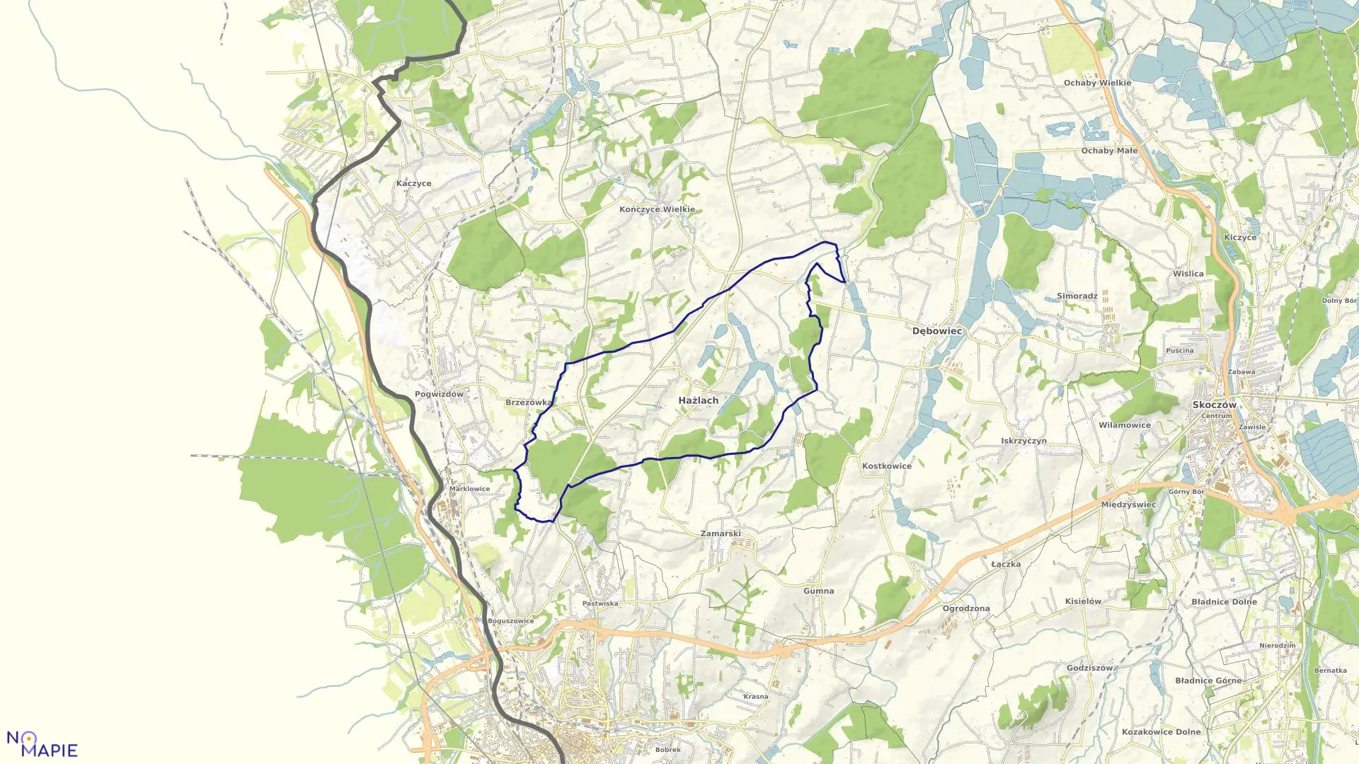 Mapa obrębu HAŻLACH w gminie Hażlach